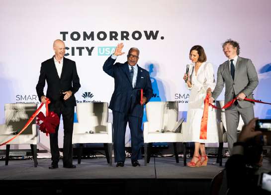Ribbon cutting on the Tomorrow.City USA stage in West Palm Beach