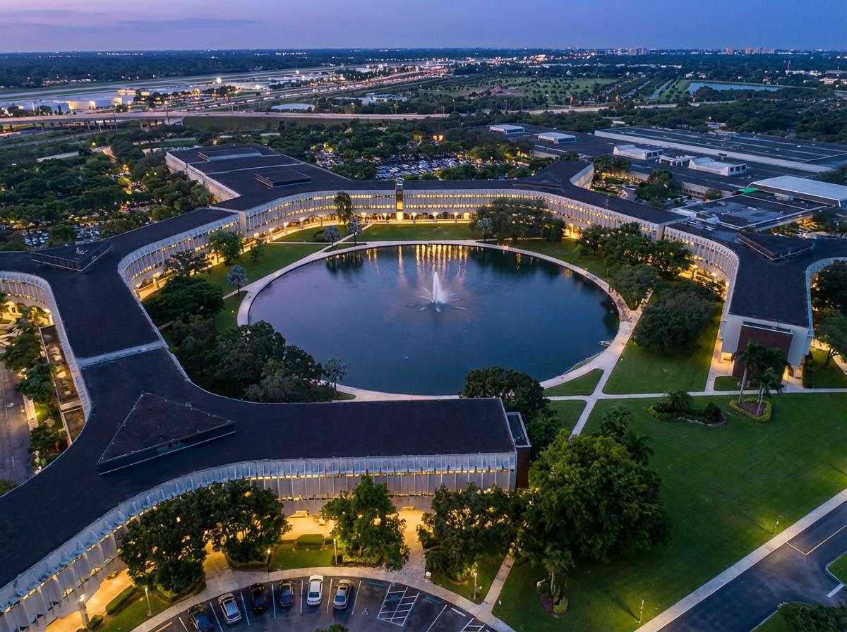 Aerial view of Boca Raton Innovation Campus at dusk
